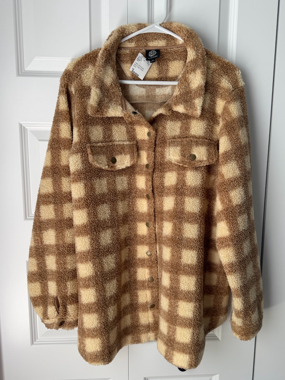 BOBEAU // PLAID TEDDY SHACKET